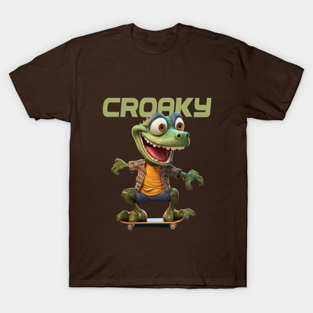 SkateHop Croaky T-Shirt T-Shirt by cusptees